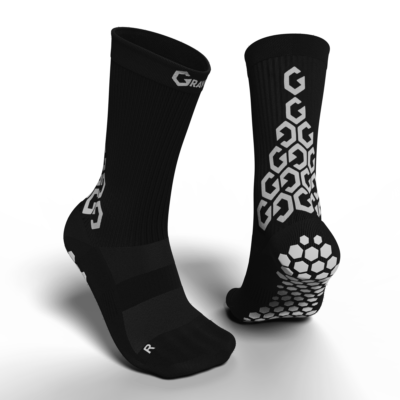 GRAVITY Senda Performance Grip Socks - Crew Length_Black