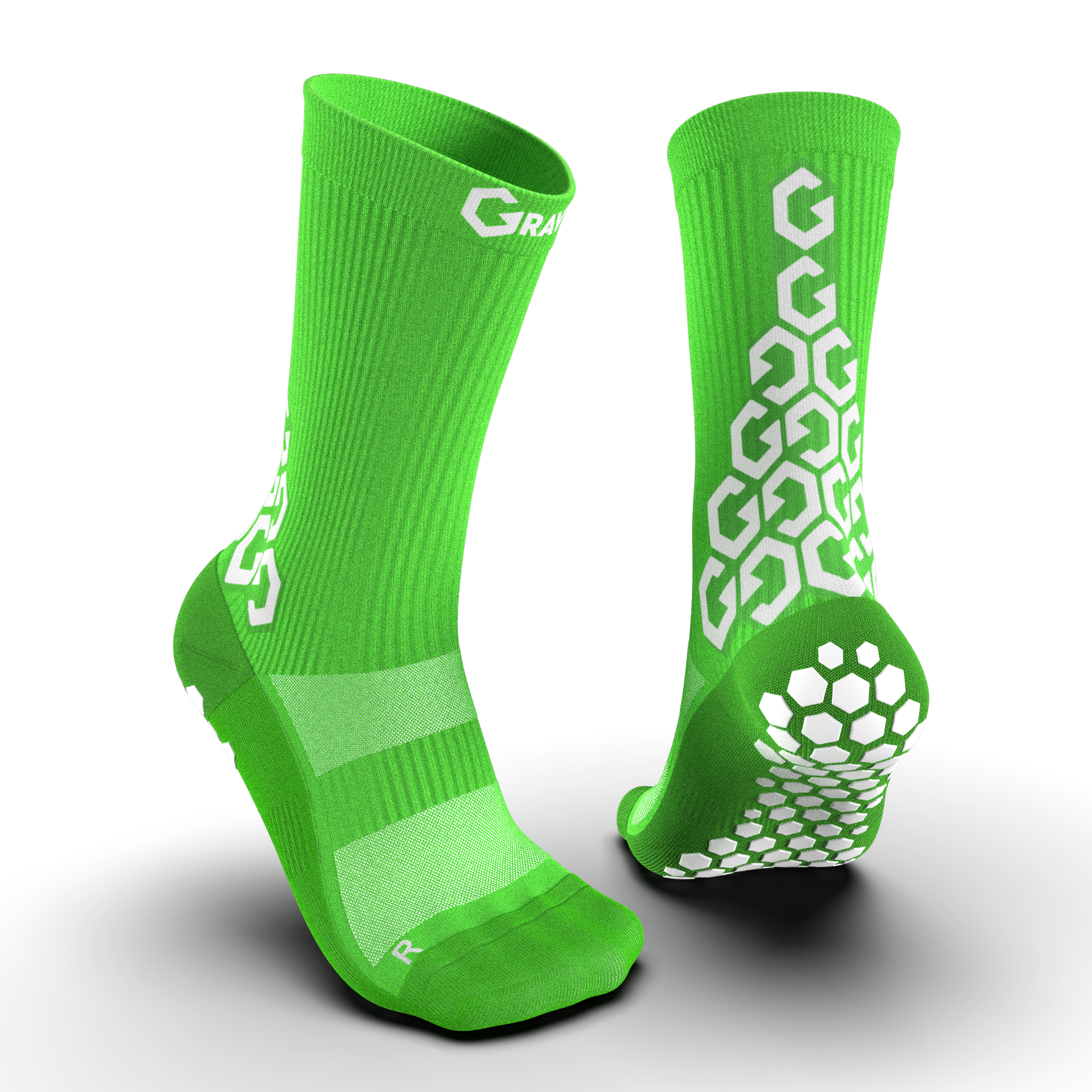 GRAVITY Senda Performance Grip Socks – Crew Length_Green