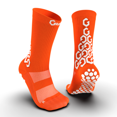 GRAVITY Senda Performance Grip Socks - Crew Length_Orange