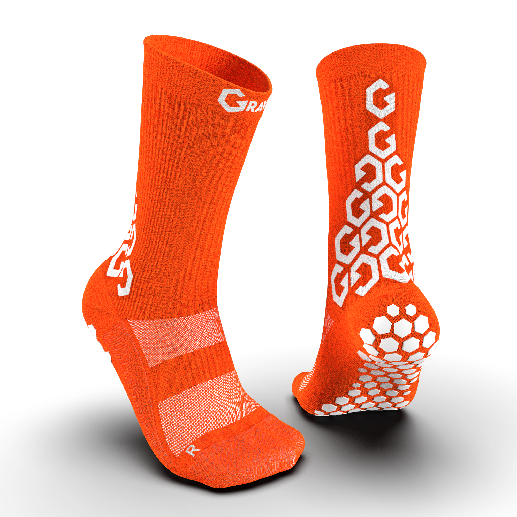 GRAVITY Senda Performance Grip Socks – Crew Length_Orange
